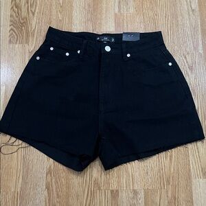 Missguided Black High-Rise Denim Shorts